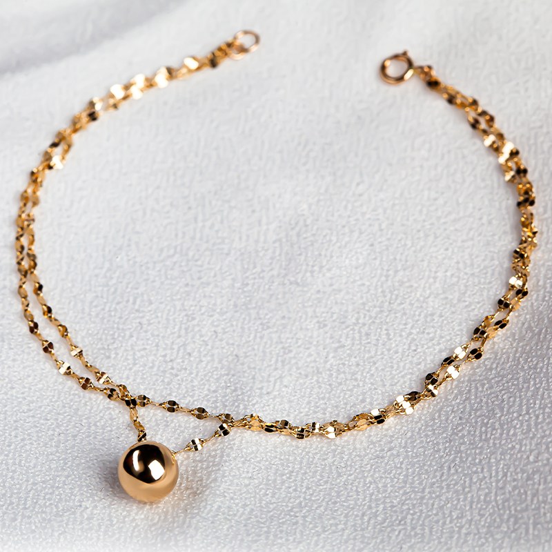 [니지쥬얼리] 14K GOLD 클래식 서클 두줄 체인 팔찌 447,000원