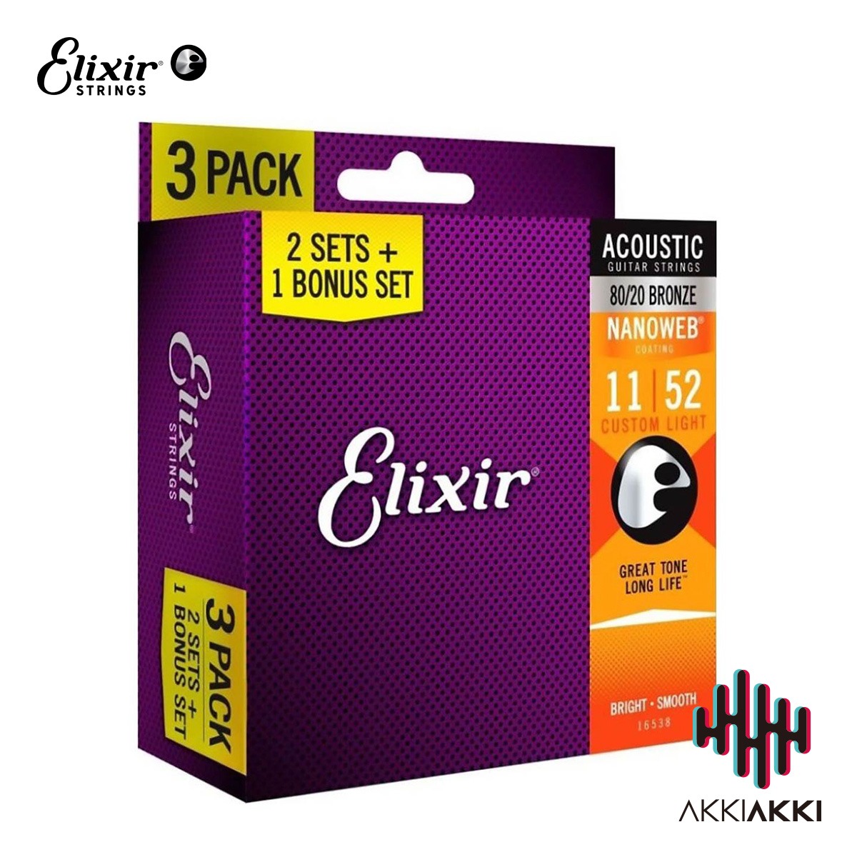 엘릭서 통기타줄 3팩 011-052 나노웹 80/20 브론즈 (16538) 60,000원