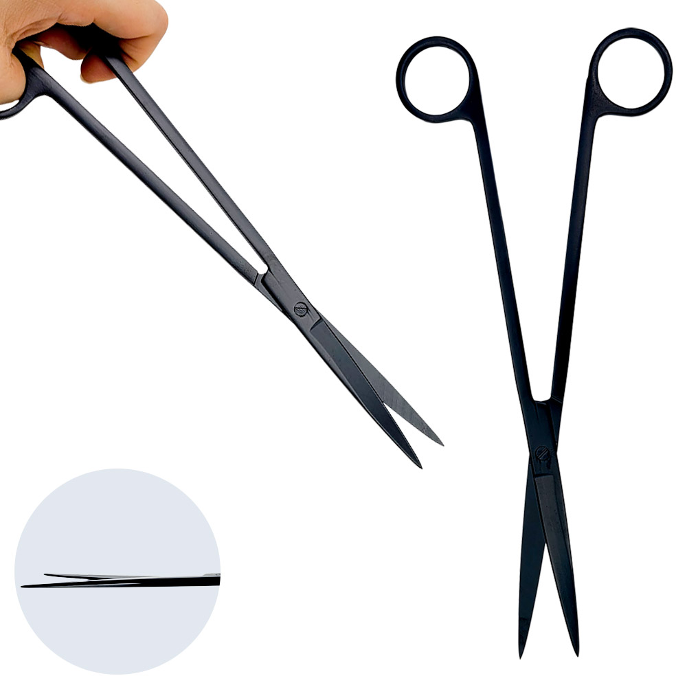 물멍 프리미엄 수초 가위 25cm 일자형 블랙 스테인리스 수초전용 트리밍 가위 일자 검정 7,970원