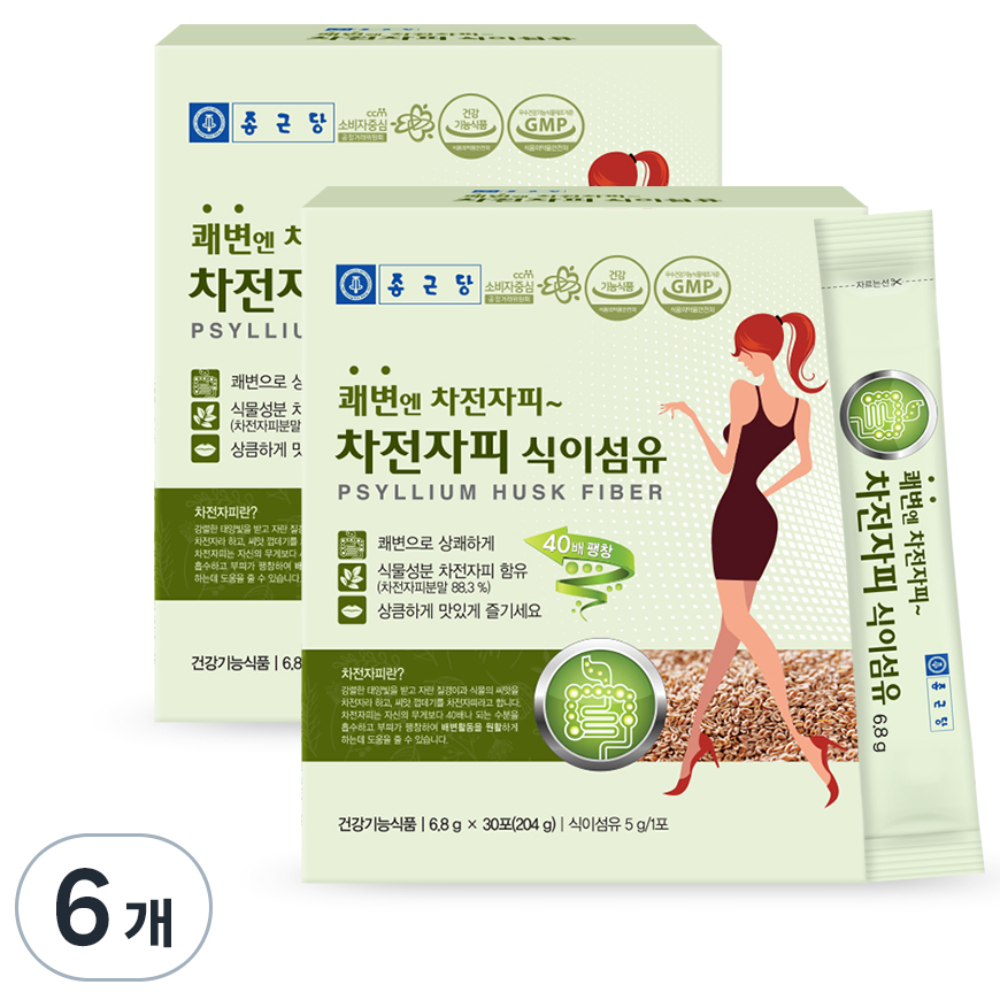 종근당 차전자피 식이섬유 30개입, 204g, 6개 103,440원