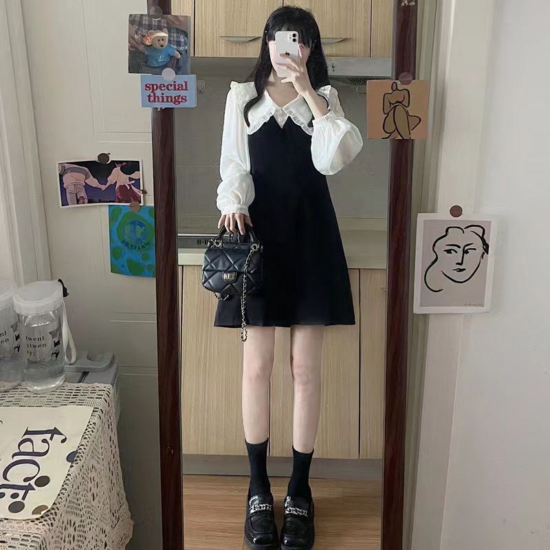 피어니스트 프릴 카라 A라인 미니 원피스 23,900원