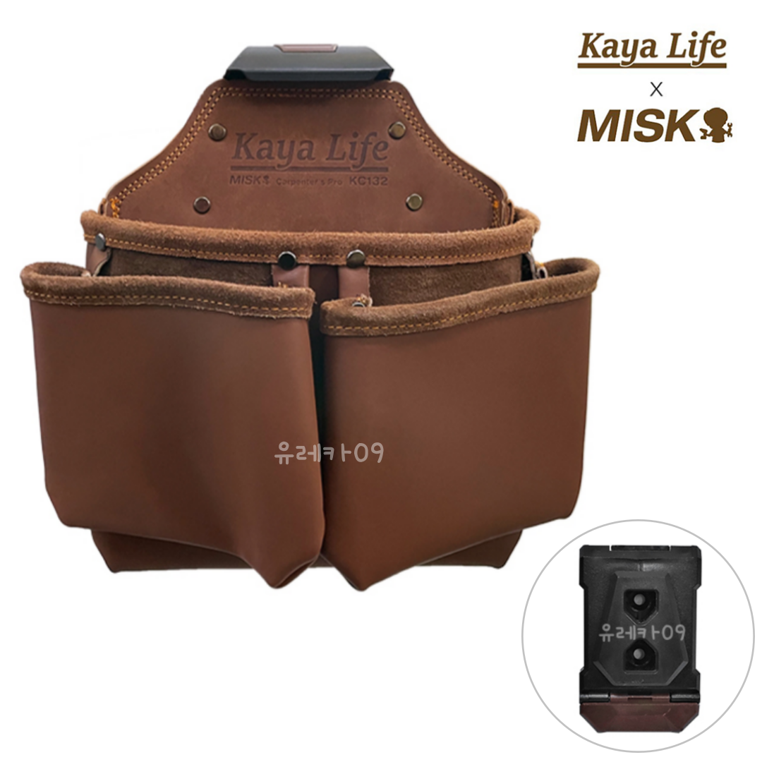 가야라이프 MISK 미스크 공구집 16종 황부장 클립형 국산 소가죽 공구파우치 툴파우치 공구주머니 못주머니 망치걸이 줄자집 멜빵 엑스반도 X반도 47,900원