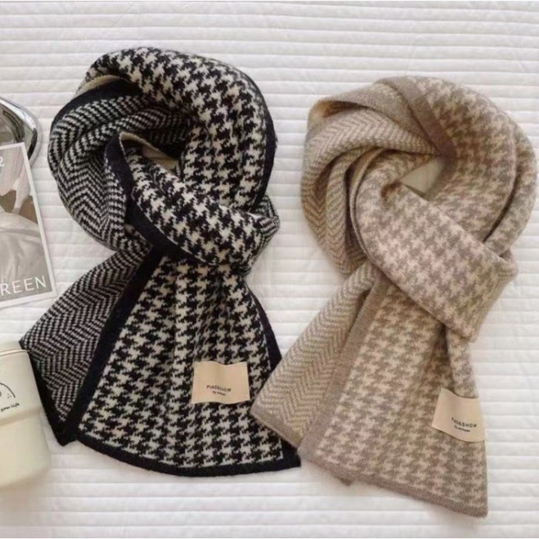 여성 겨울 신상 캐시미어 체크 롱 머플러 1+1 9,300원