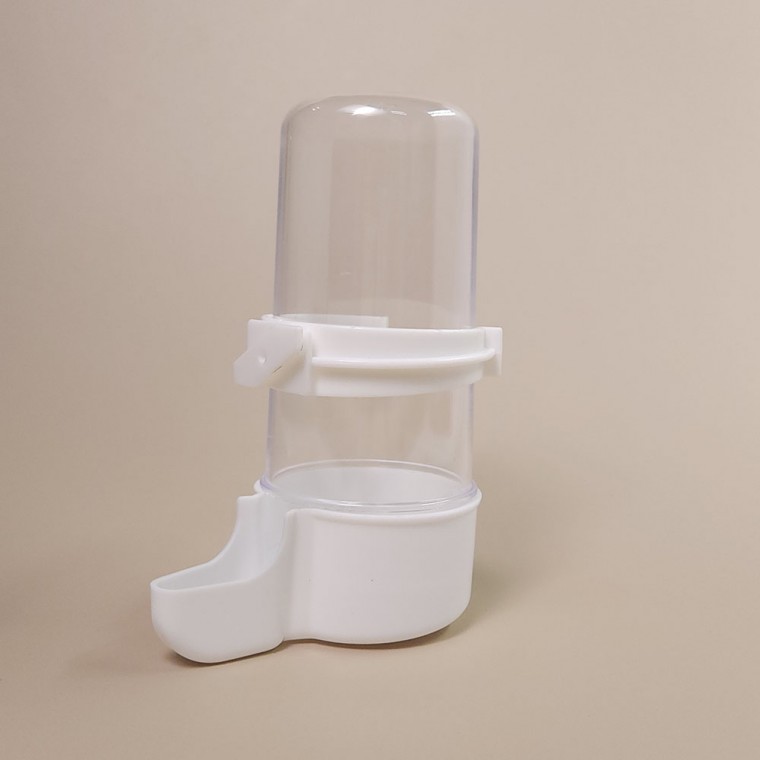 뚱스몰 새 모이통 자동 급식기 앵무새 급수기 조류용 물병 케이지 고정형 알곡 먹이통, 1개, 화이트 7,860원