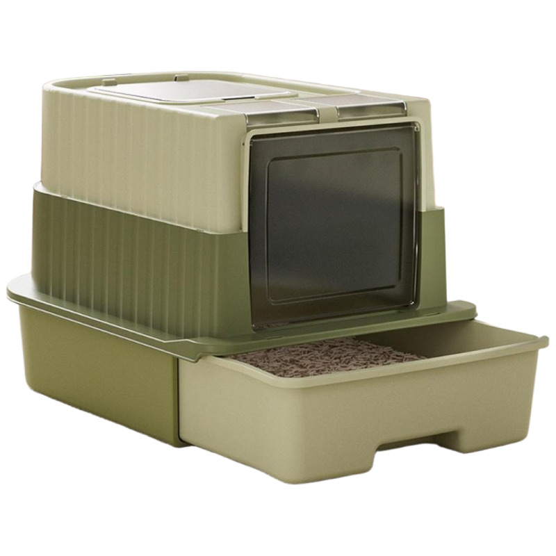 2도어 완전 밀폐형 고양이 화장실, 1개, 그린 28,500원