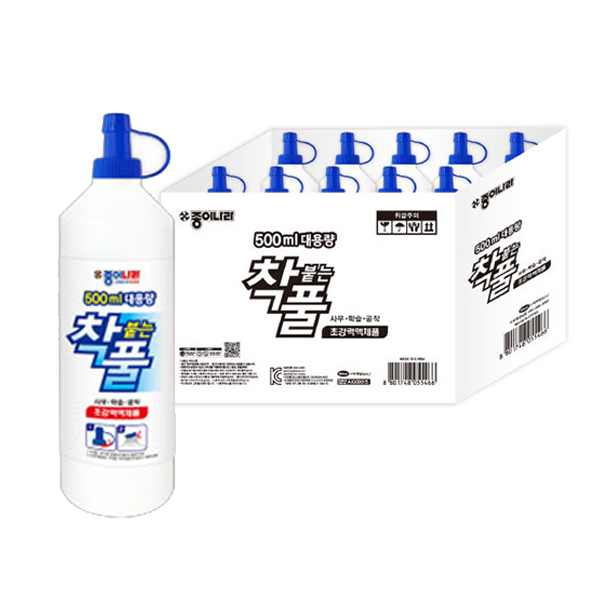 종이나라 착 붙는 착풀 액체풀 500ml (10개입), 단품, 1개 35,000원