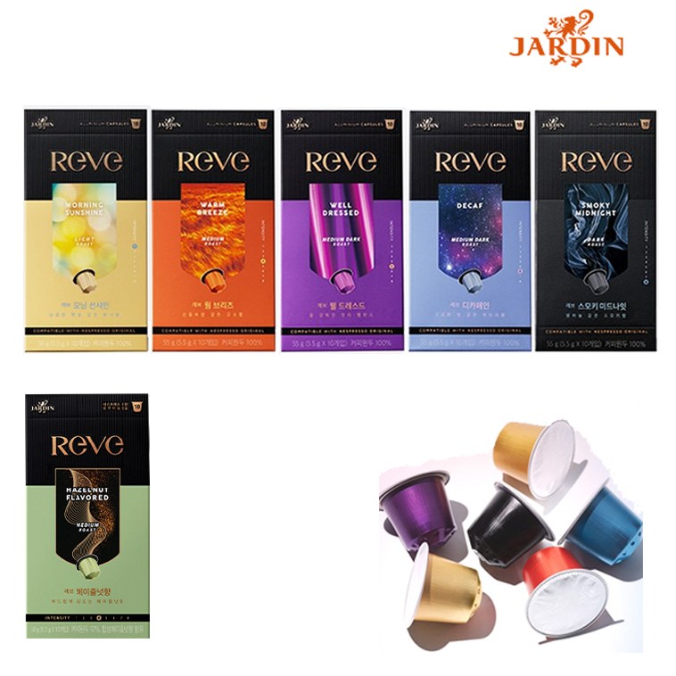 [쟈뎅] 레브캡슐커피 6종 혼합 (총60P) 네스프레소 호환, 55g, 60개입, 1개 36,000원