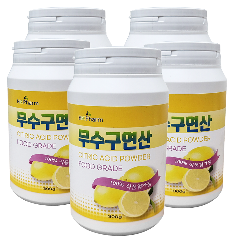 HK 식용 무수구연산 100퍼센트 분말, 5개, 300g 25,000원