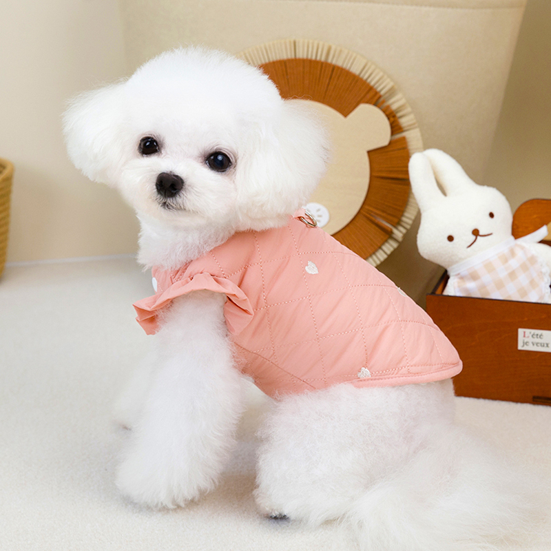 파스텔펫 반려동물 하트 누빔 프릴 조끼 12,800원