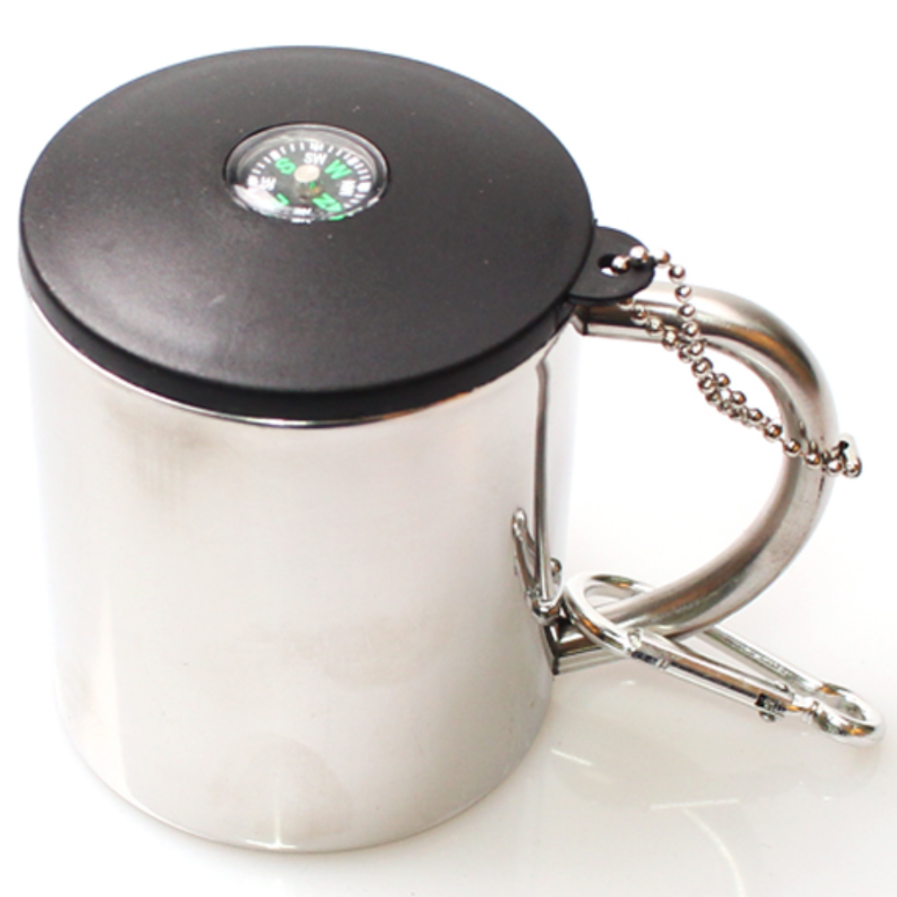 오시요마켓 휴대용 이중 스탠 스텐 다용도 보온컵 등산컵 220ml, 1개 3,950원