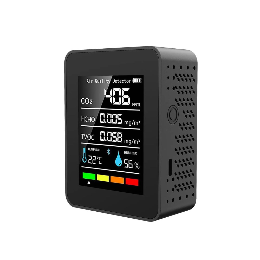 CO2 모니터 계량기 디지털 온도 습도 테스터, TVOC 이산화탄소 HCHO 감지기, 대기질 모니터, 5 in 1 감지기 18,200원