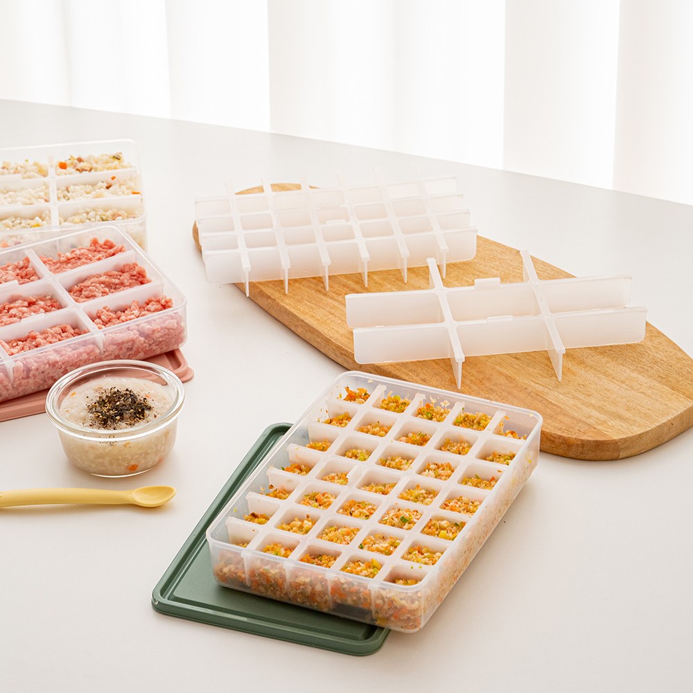 비트리 부드럽게 휘어지는 냉동실 냉장고 정리용기 1.5L 전용 소분칸칸이 35칸, 1세트, 2개 4,000원