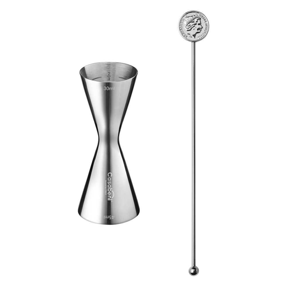 까사베니 홈텐딩 칵테일 올스텐 계량 지거 30ml / 45ml + 원형 머들러 세트 18,170원
