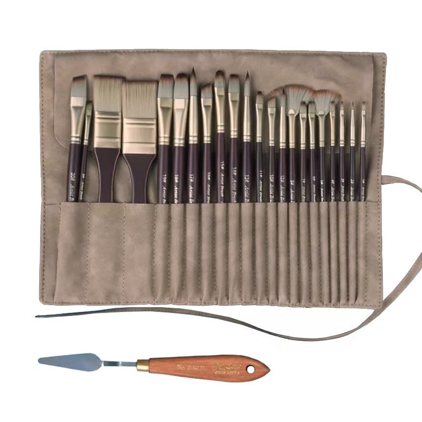 오토몬 조르조네 미술용 아크릴 유화 수채화 휴대용 붓 24종 세트, 현재가 24,800원