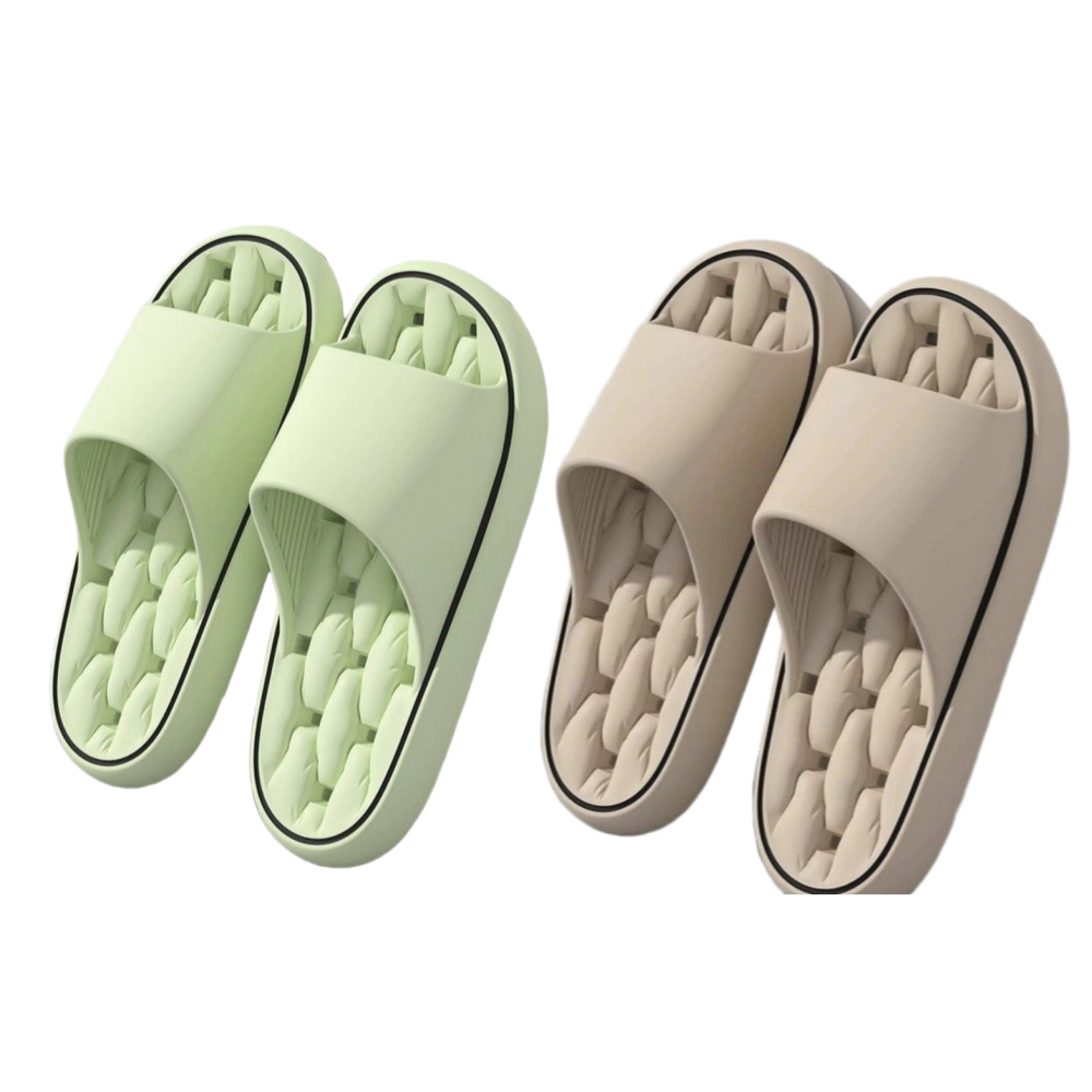 MIRWAY 미끄럼방지 푹신한 물빠짐 욕실화 1+1, 1세트, 그린+베이지 9,900원