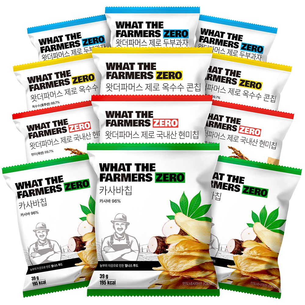 왓더파머스 다이어트간식 당뇨 혈당관리 제로 과자, 12개, 옥수수+두부+현미+카사바 19,900원