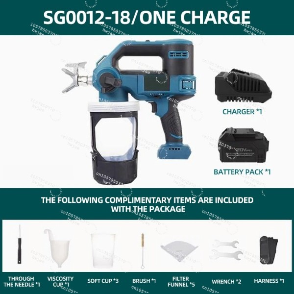 브러시리스 고압 에어리스 스프레이 페인트 기계, 라텍스 배낭 리튬 배터리 충전 벽 스프라 724,400원