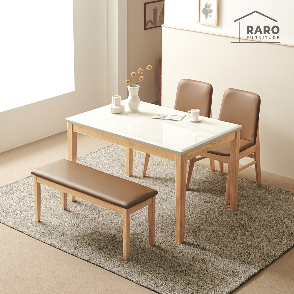 라로퍼니처 루아 1200 천연 대리석 4인용 식탁 세트 원목 테이블 344,000원