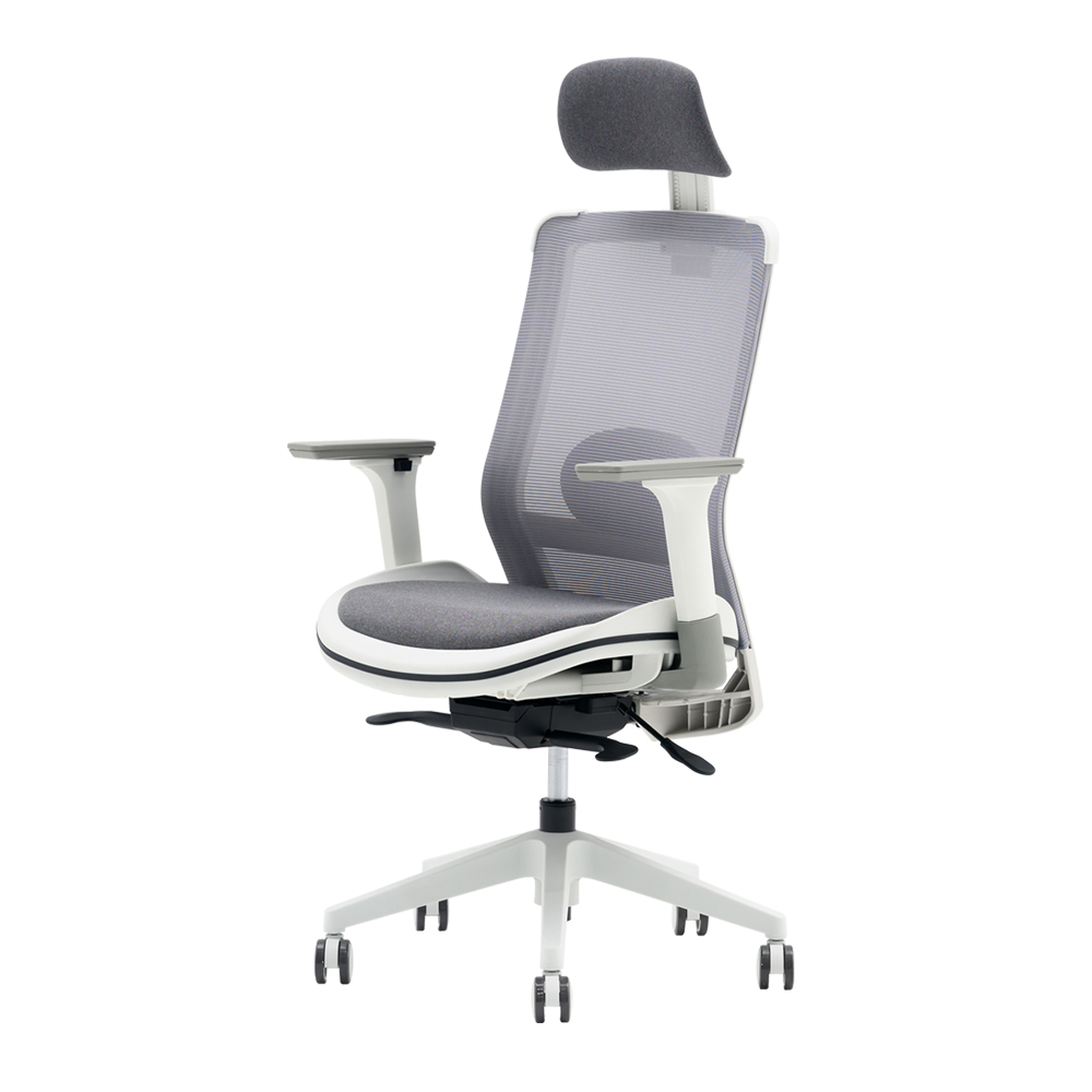 피치트렌디 S300 사무용 국산 의자 사무실 편한 컴퓨터 학생 책상 의자, 화이트 + 그레이 160,000원