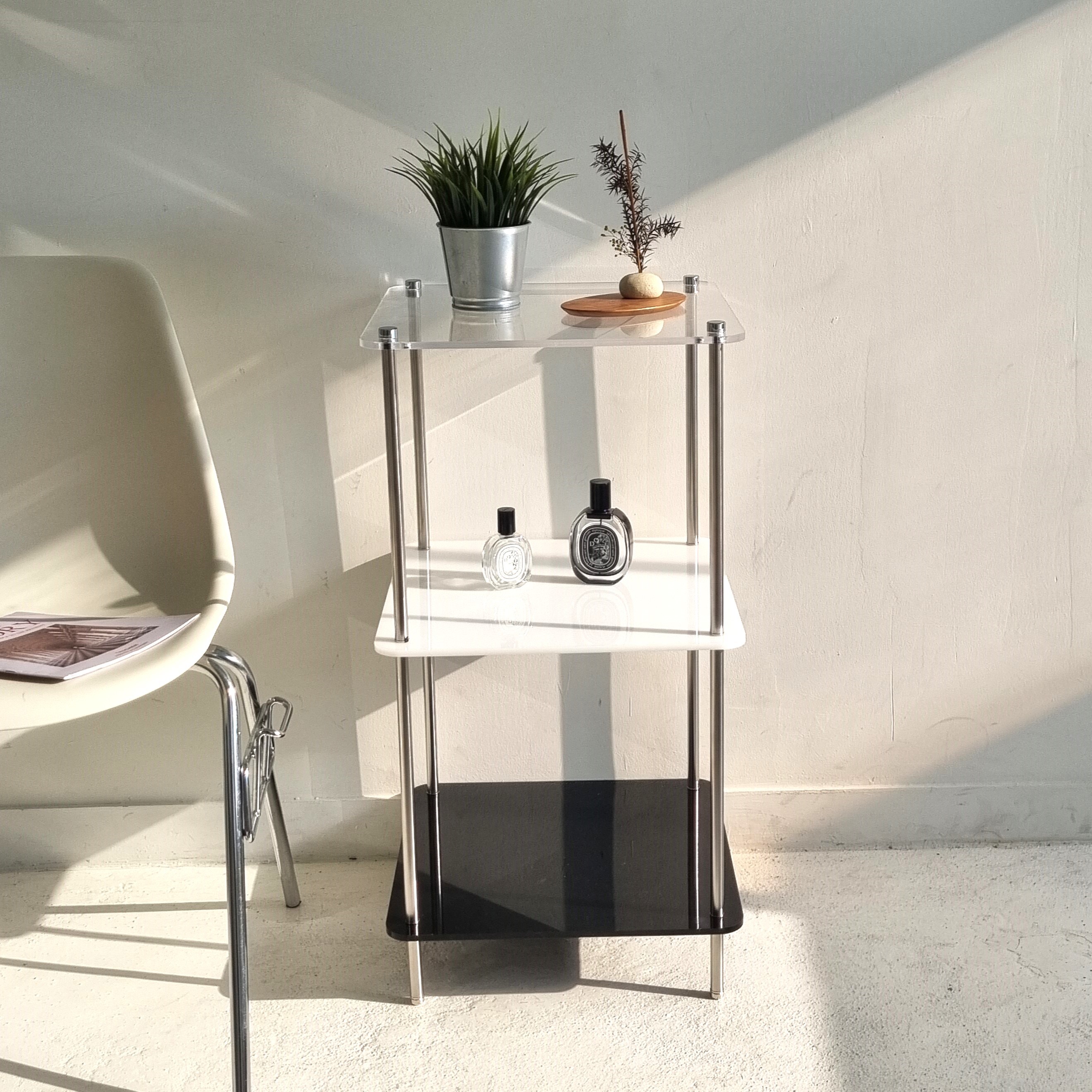 모듈 수납장 정사각형 수납 선반 3단 아크릴 진열장, 1개, 투명 2장 + 화이트 1장 84,950원