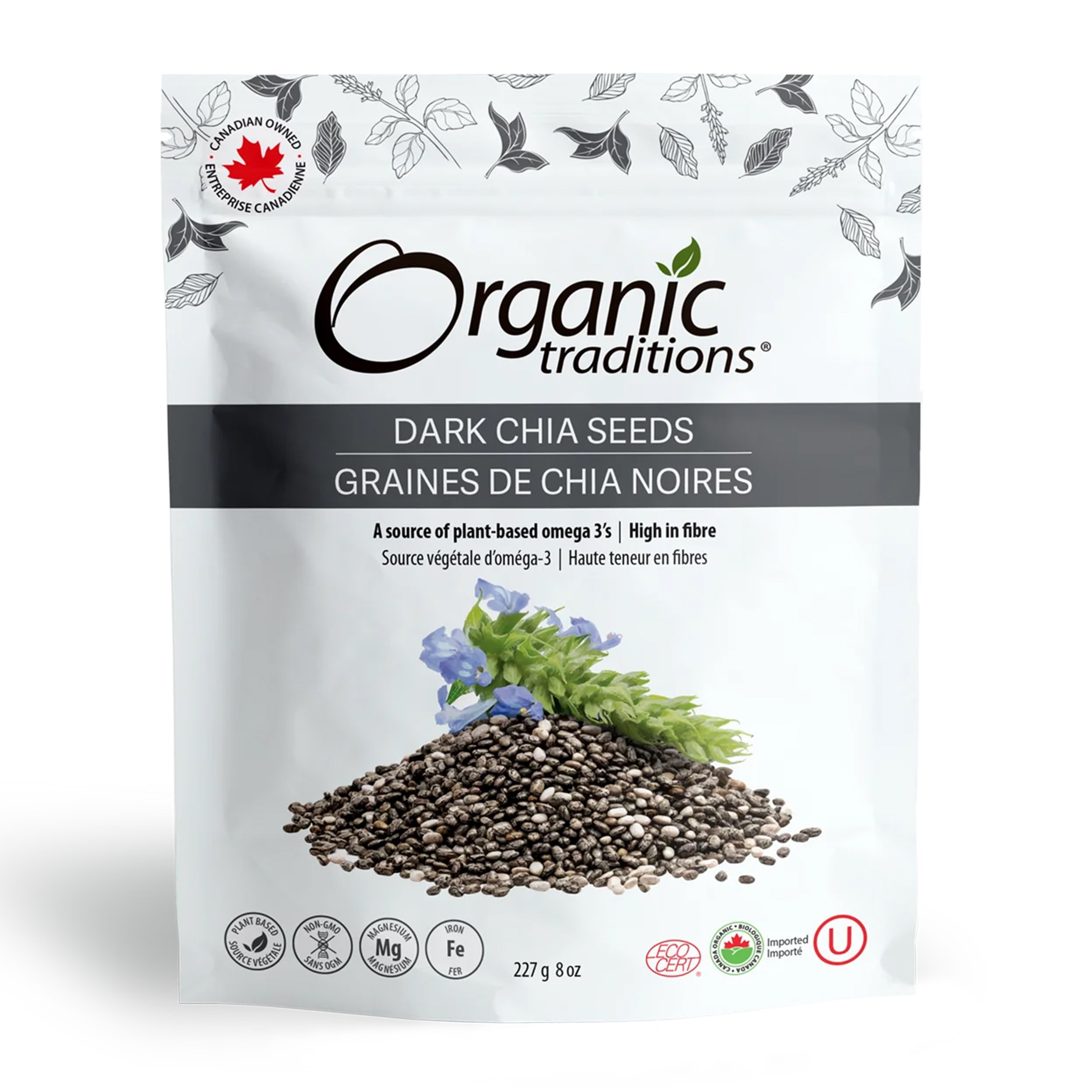 Organic Traditions 건강 영양 식품 슈퍼 푸드 마그네슘 철분 풍부 다크 치아 씨드 227g 1개, 1개 38,900원