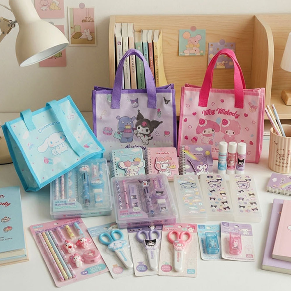 타포린백 산리오 문구 학용품 선물 세트 7종 [시나모롤 쿠로미 마이멜로디 입학 졸업 굿즈] 36,500원