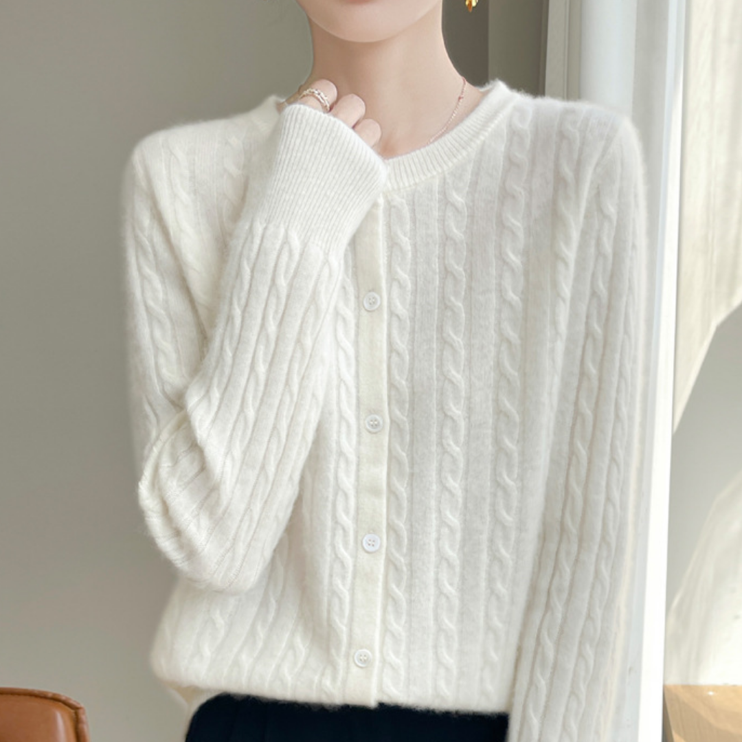 MS HOME 라운드 꽈배기 니트 가디건 데일리 여성용 21,240원