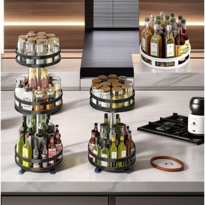 찬란한리빙 다용도 360도 회전 양념통 트레이 화장품 정리대 9,900원