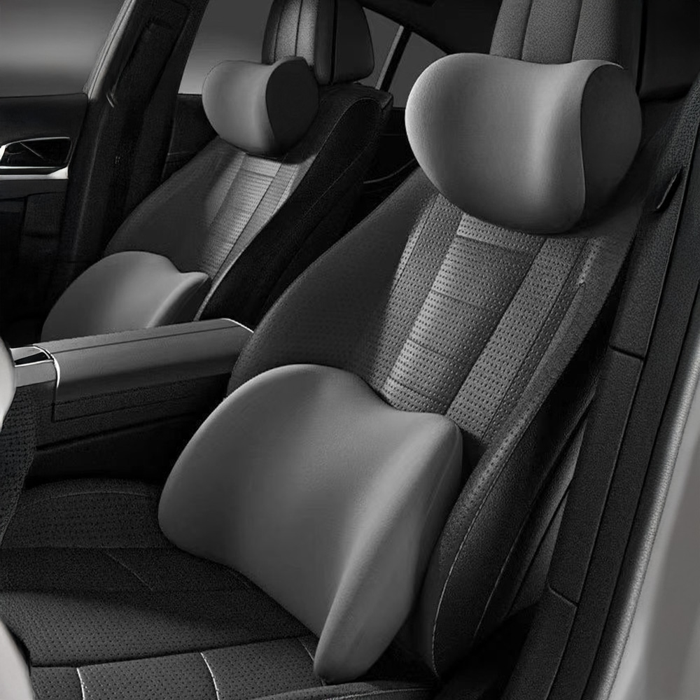 차량용 메모리폼 목허리 지지쿠션 세트 허리쿠션 목쿠션 차량 목받침 목베개 헤드레스트 차량용목쿠션 운전석 목받이쿠션, 1개, 진회색 19,990원