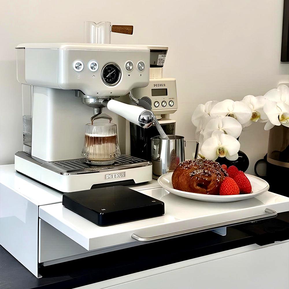 마치 철제 수납함 슬라이딩 커피머신 정수기 선반, 화이트_서랍형, 1개, 현재가 59,810원