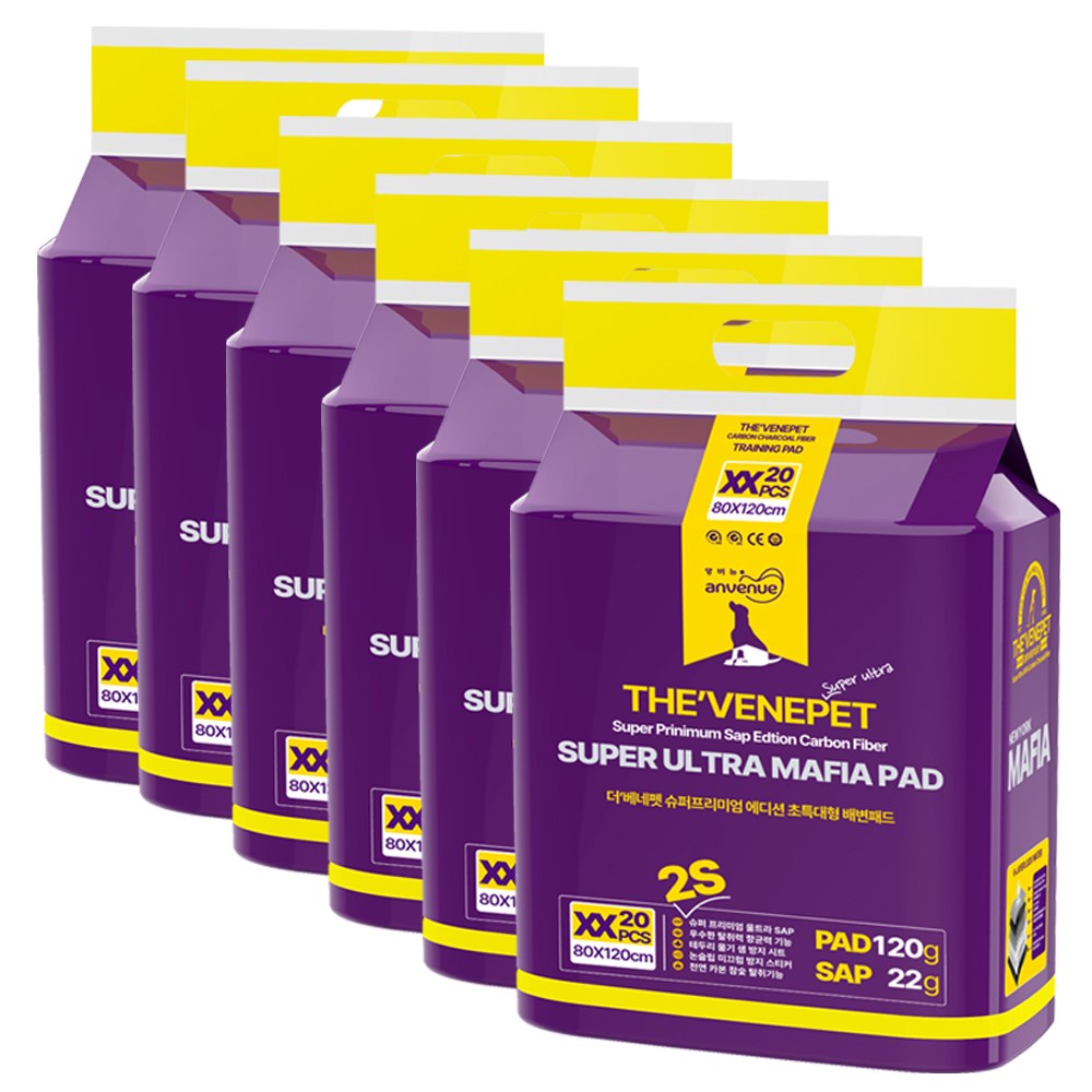 앙비뉴 더베네펫 배변패드 특대형 XL사이즈 180매 6팩 60x76cm, 6개, 30개입 153,600원