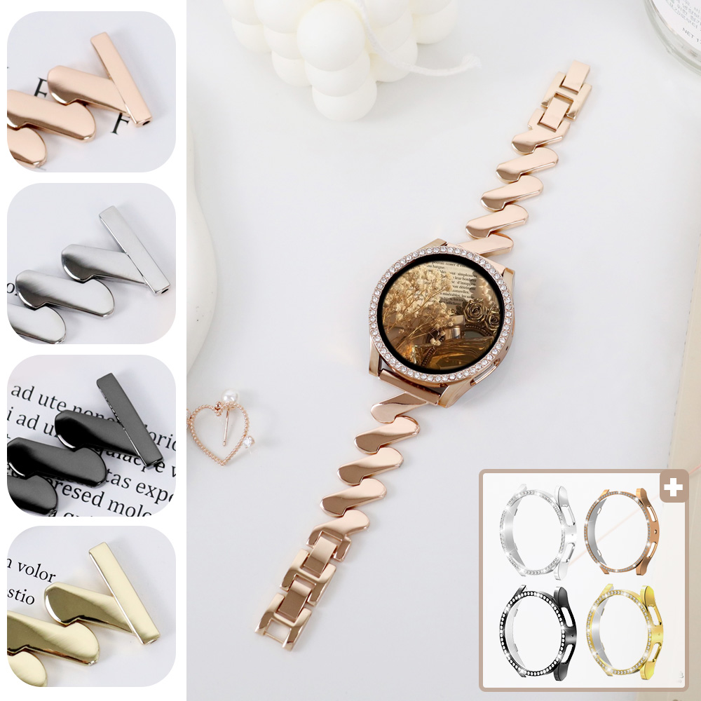 오르몽트 (세트) 갤럭시워치 스트랩 지그재그 브레이슬릿 (스트랩+커버) 메탈 시계줄 갤럭시워치8 7 6 5 4 호환 22,800원