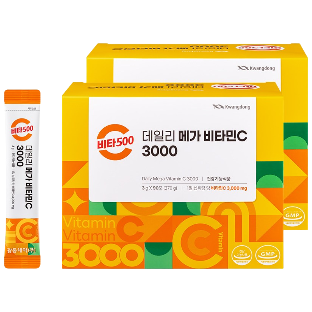 광동 비타500 데일리 메가 비타민C 3000 고함량 비타민c, 2개, 270g 28,480원