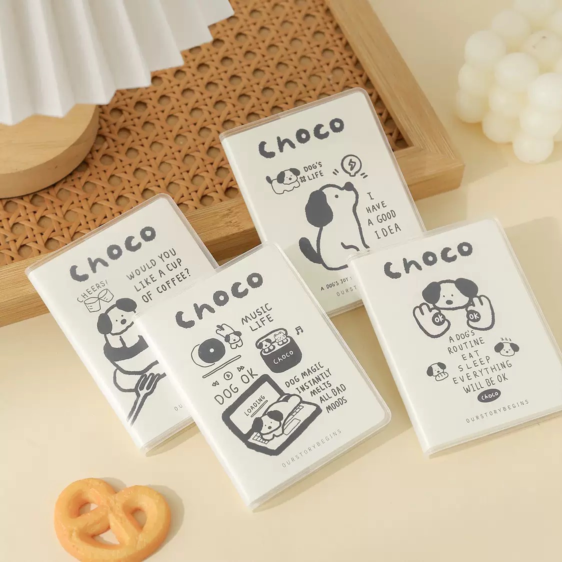 그린나무 A7 투명 PVC 투명커버 귀여운 미니노트 학습 플래너 휴대용 수첩 시리즈 6종(4P 1SET), 1세트, 옵션 5번 초코의 취미 8,900원