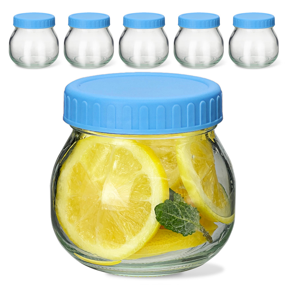 미르코리아 실리콘링 플라스틱 뚜껑 블루 6p + 잼잼유리병 300ml x 6p 세트 12,670원