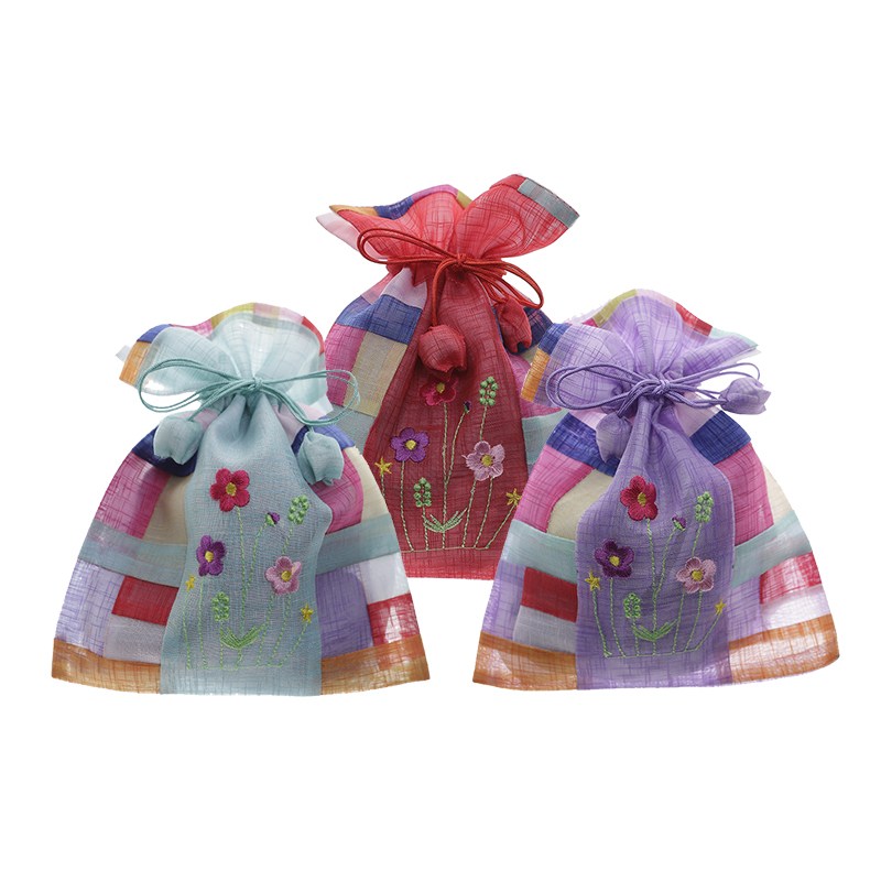 율아시아 모시 꽃자수 복주머니  선물주머니 98,000원