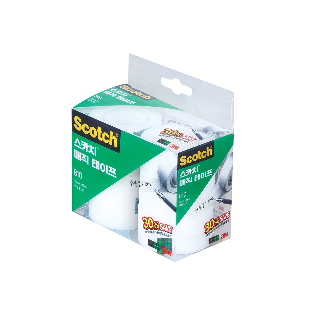 3M 스카치 매직 테이프 #810R-12(12x18) 세이빙 팩 30%, 단품 18,900원