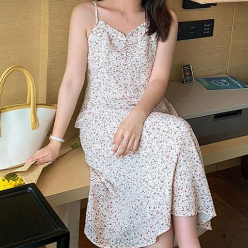 여성 러블리 플라워 끈나시 원피스 1P 여름 스커트_WE60D26 34,880원