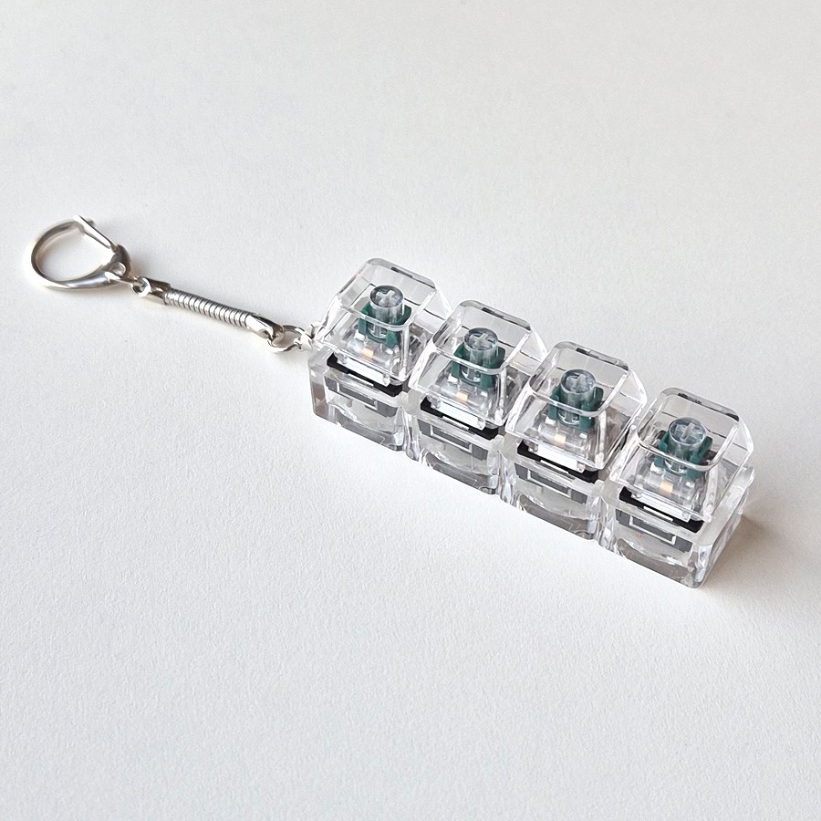 골드디자인 키보드키링 4구 클릭커 딸깍이 스위치 키캡 블럭 키홀더 스트레스해소 장난감 가방꾸미기 선물템, 1개, 04.투명그린4구 4,500원