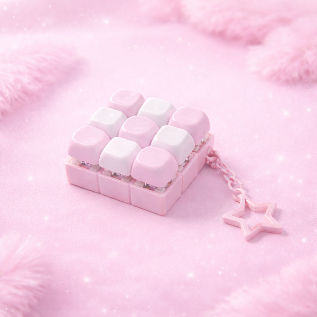 로로메라 9구 키보드키링 마카롱 파스텔 정사각형 딸깍이 별모양 고리 8,910원