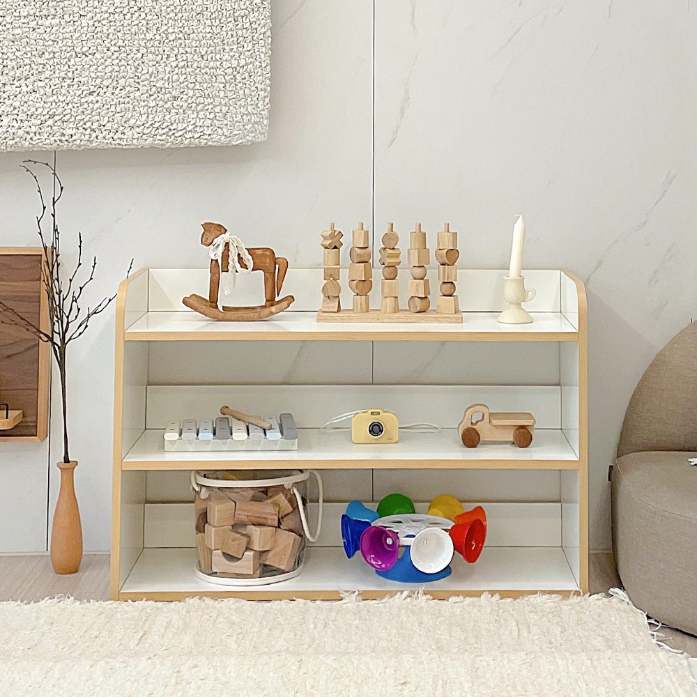 심플룸 아동용 다용도 교구장 3단, 화이트 53,000원