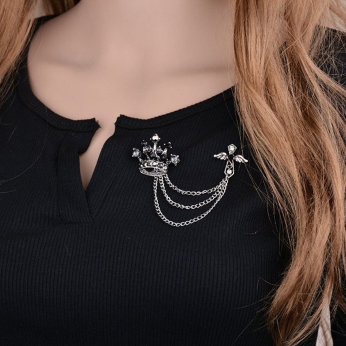 bmk 브리티쉬 앤틱 체인 크라운 브로치 2종 WA0199 왕관브로치 왕관뱃지 9,830원