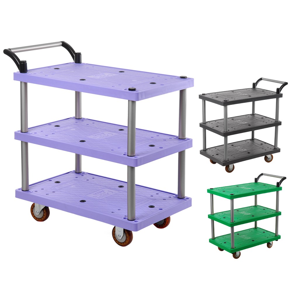 티렉스캐스터 3단 서빙카트 식당 운반카트, 1개, 혼합색상 77,700원