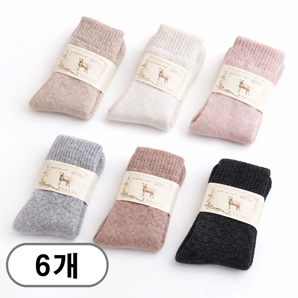 차쿠 여성 겨울 양모 양말 여자 겨울 양말 6종세트 11,800원