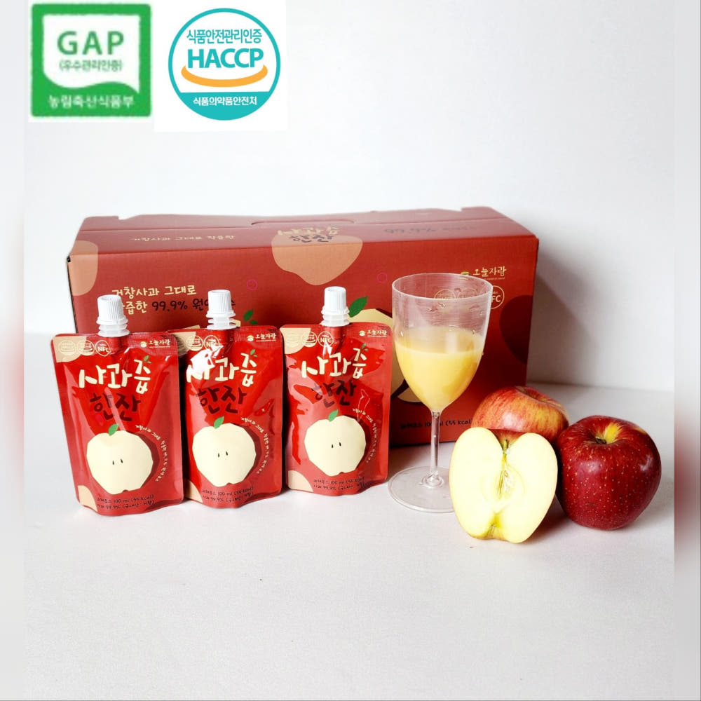 [거창햇살농원] 뚜껑있는 100% 생사과즙 30포 오늘자람 소비기한 6개월이상 남음 [원산지:국산(경상남도 거창군)], 30팩, 100ml 27,000원