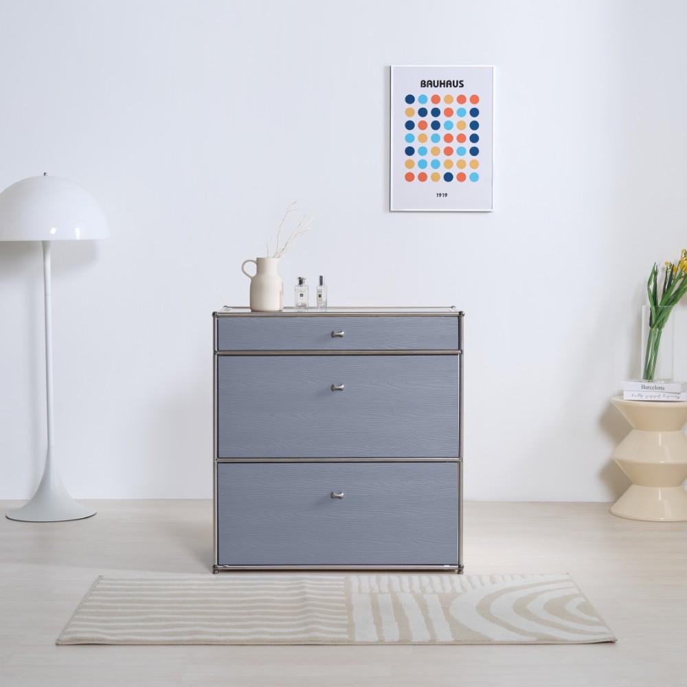 엘케이 800 3단 아일랜드 모듈 미드센츄리 수납 침실 틈새장 옷 악세사리 스텐 원목 서랍장, 3단, 나무결 그레이 369,000원