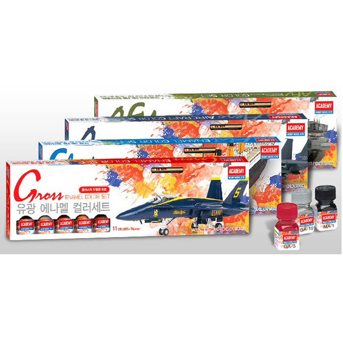 [아카데미과학] 에나멜 칼라세트 유광 무광 항공기 군용장비 19,900원