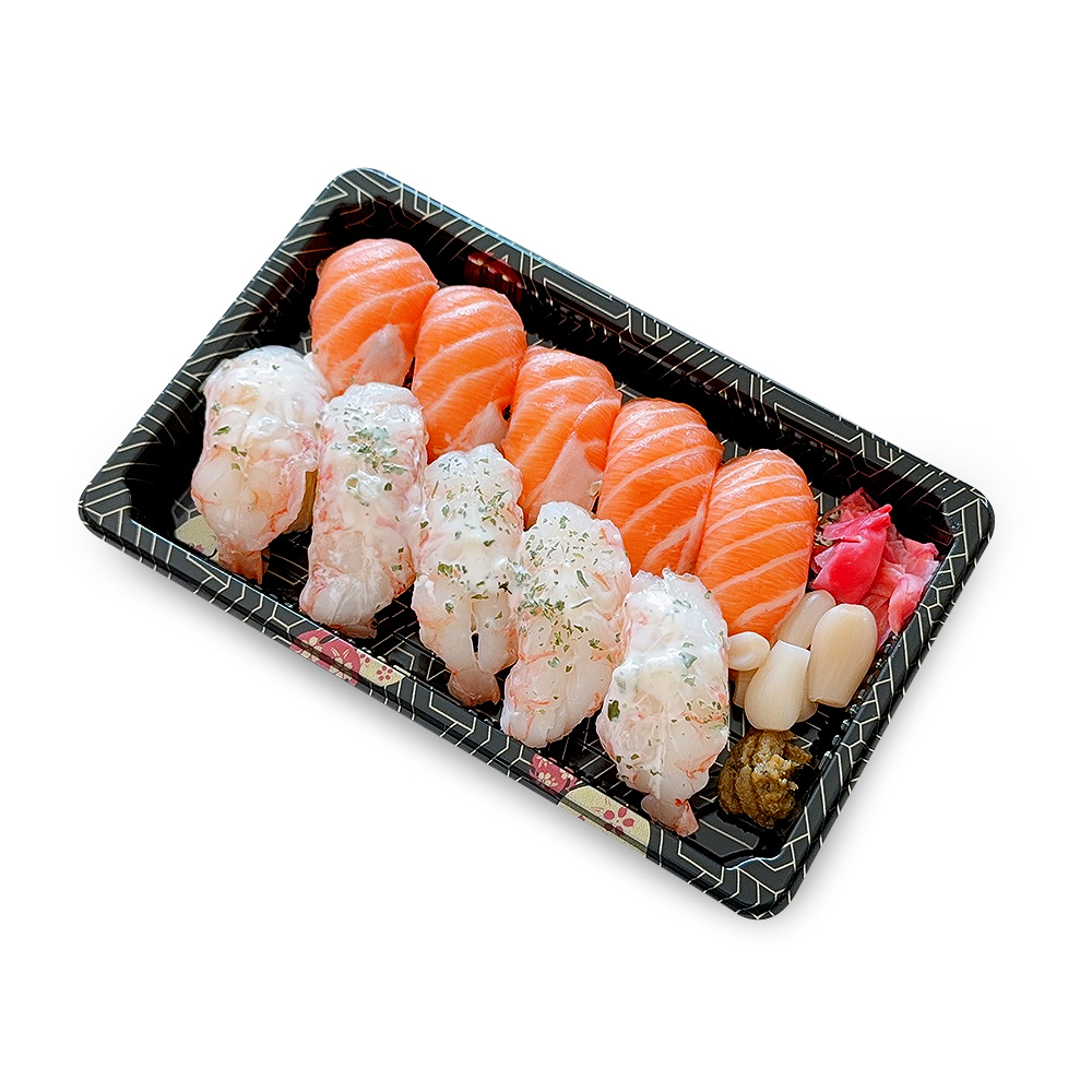 꽃무늬 초밥용기 S-07 뚜껑 포함 인기 일식트레이 일회용, 1개, 50세트 16,250원