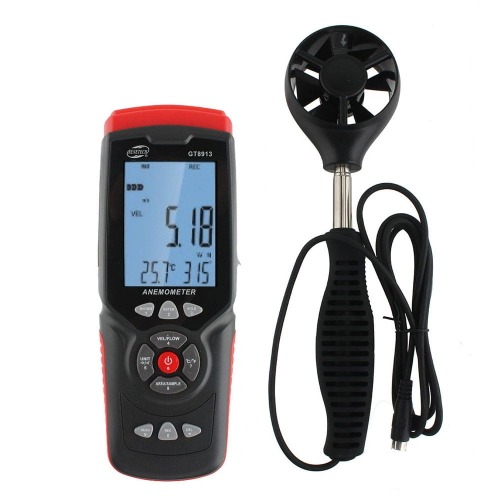 산업용 LCD 디지털 풍속계 GT8913 습도 온도 바람 날씨 산업용 테스터기 야토, 1개 75,090원