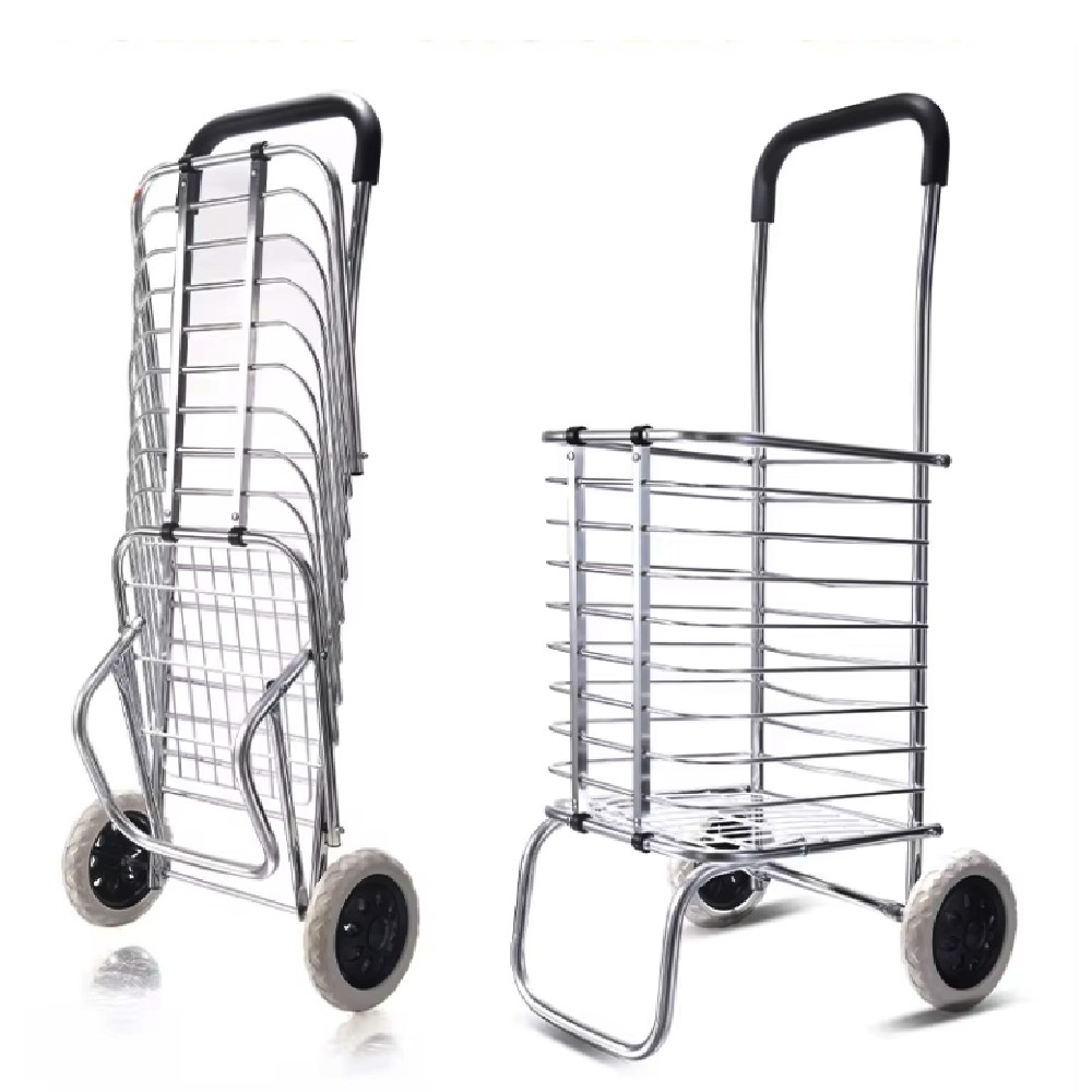 알루미늄 초경량 시장 바구니 캐리어 대형 접이식 장바구니 캐리어, 1개, 실버계열 36,000원